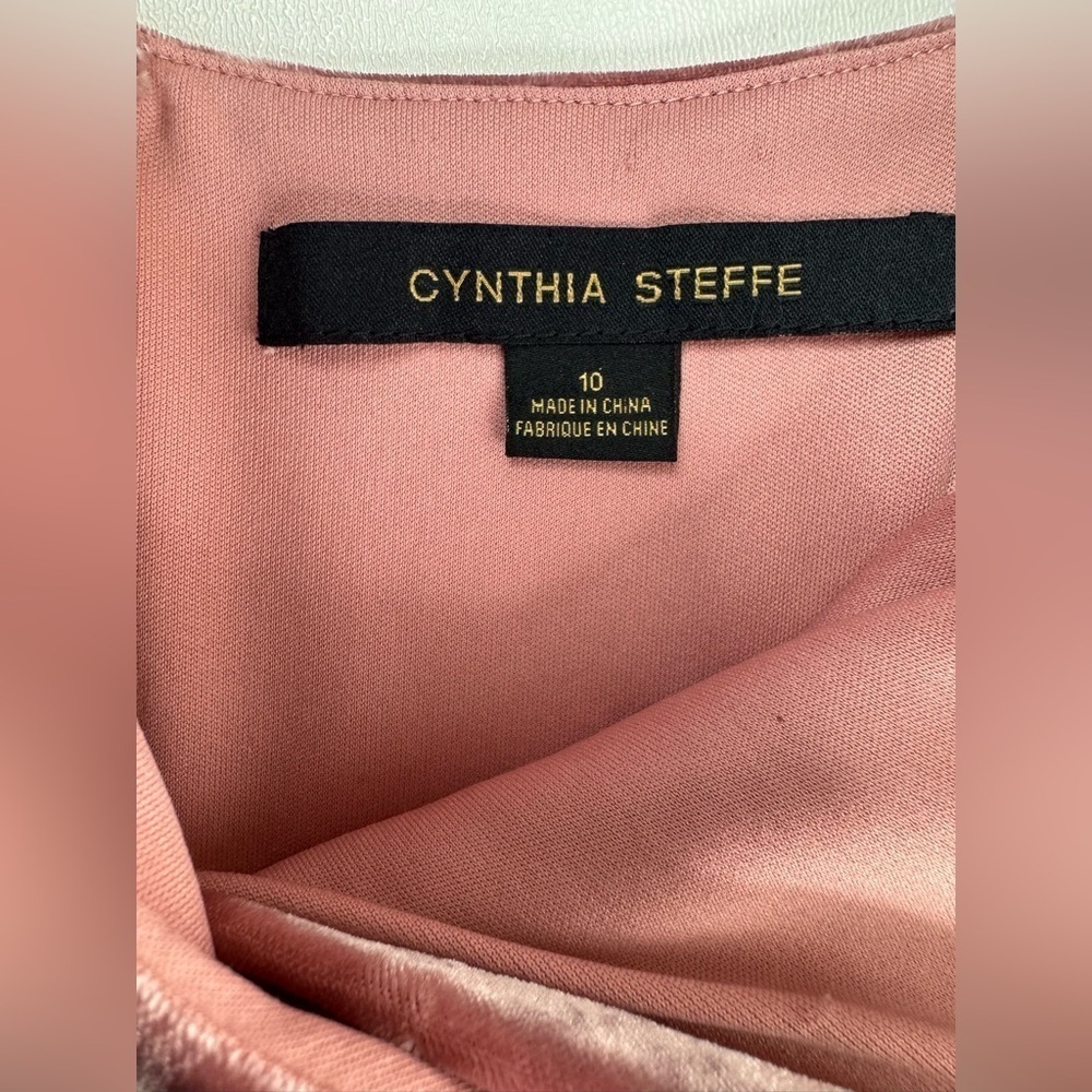 Cynthia Steffe Crushed Rose Velvet Wrap Spaghetti Strap Sheath Dress Size 10 - Picture 5 of 9